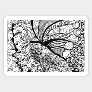 Pattern black and white inspired by zentangle Sticker